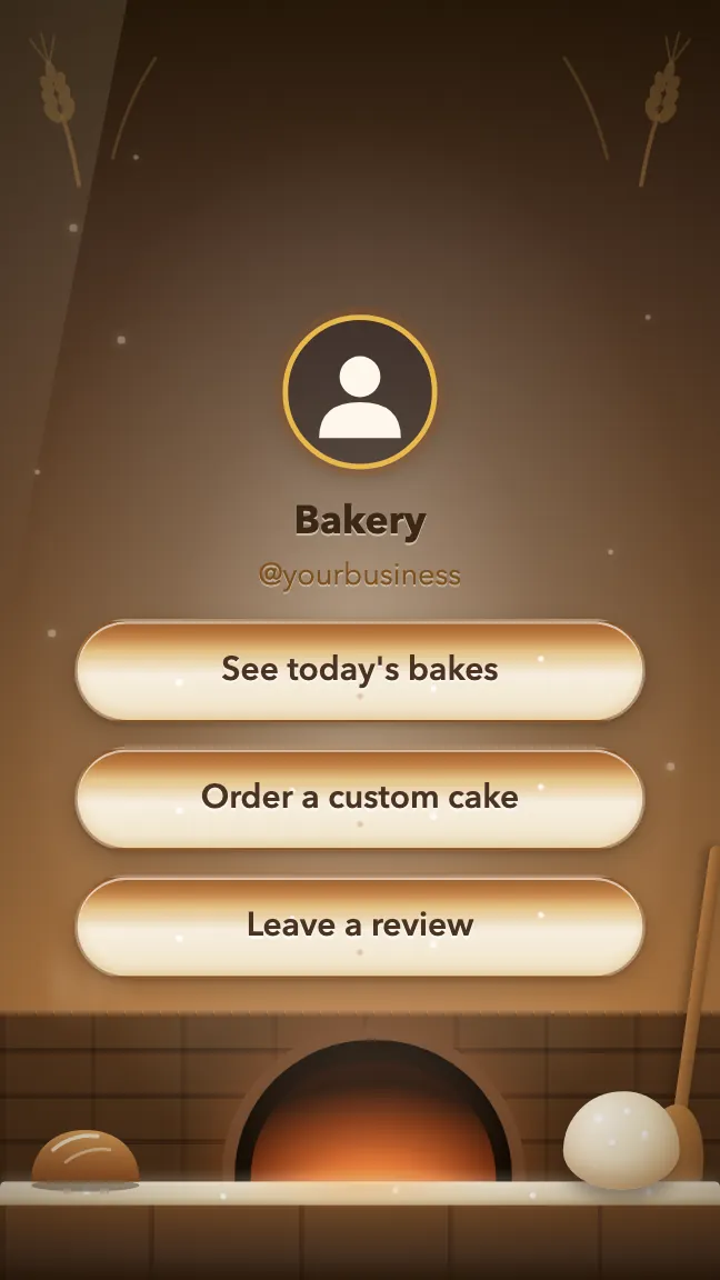 First Proof ShmoLink bakery design with sample links
