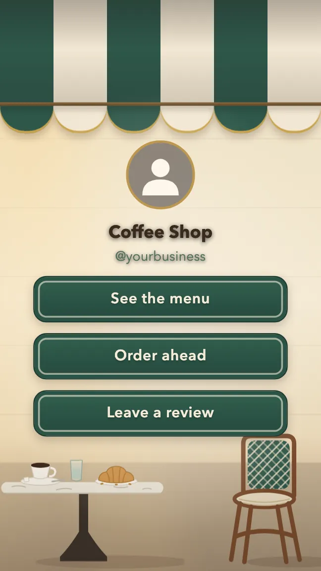 Café Matin ShmoLink design with sample coffee shop content